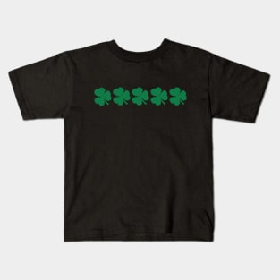 Five Kelly Green Shamrocks for St Patricks Day Kids T-Shirt